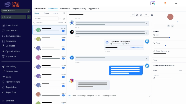 Voicemail messages in an inbox
